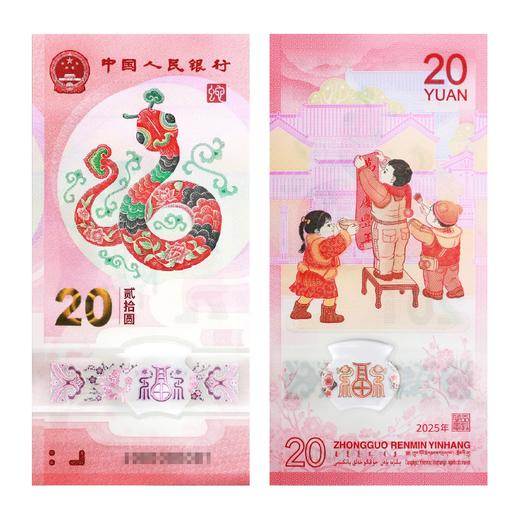 中国金币2025乙巳蛇年纪念钞 春节贺岁蛇年塑料钞纪念币 商品图1