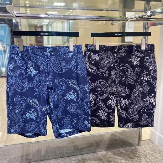 BEAMS 男士高尔夫橙标 佩斯利花卉图案短裤 运动休闲 商品图0