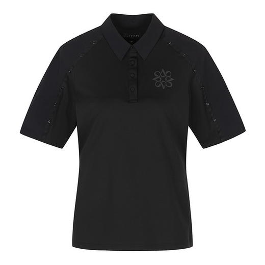 ST家夏季新款女装中袖POLO衫来了！这件尖领中袖真的太太太可了！宽松的袖子设计遮掉了手臂的赘肉的同时视觉上拉长了手臂，显瘦显一字肩！温油有气质！优雅女人味，颜色很稳，面料有弹力，吸汗速干，非常好穿！ 商品图0