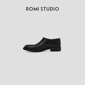 ROMI STUDIO“漫步纽约” 甄选小牛皮漆面圆头黑色皮鞋 RW24LP30795