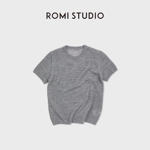 ROMI STUDIO100%高支精纺羊毛镂空纹理短袖/开衫RWDSS61866 商品图2