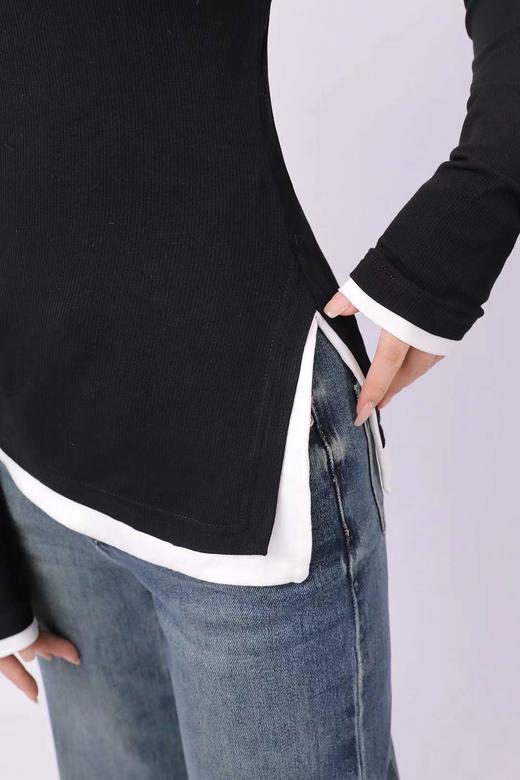 3BAZ095404#V领撞色T 商品图1