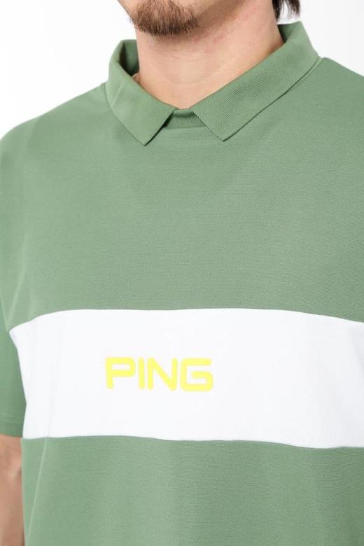 PING 高尔夫男士 春夏 翻领透气字母短袖Polo衫 网状网眼透气T恤 商品图6