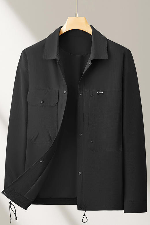 大依优型大码男装春秋翻领工装夹克外套休闲百搭潮流长袖外套300斤 商品图5