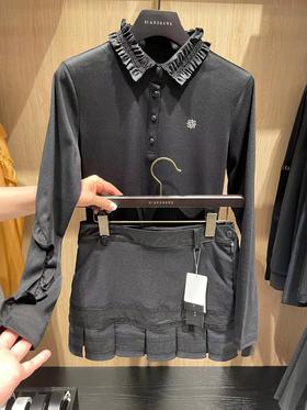 新款女士压褶边装饰POLO长袖！W121957-28