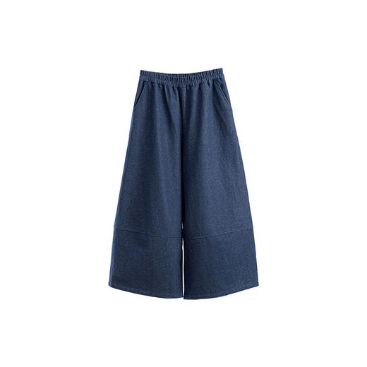 绽放004朵/ 蓝色序章-阔腿裤·棉麻混纺直筒休闲裤宽松显瘦九分裤 商品图4