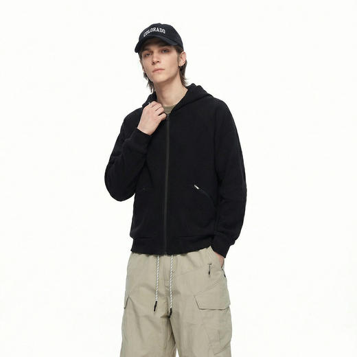 IDEVERRAY加绒冬季卫衣连帽情侣同款懒人穿搭拉链开衫长袖外套 商品图3