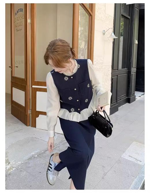 香y同款小香风套装 高级感衬衫/马甲/半身裙三件套 商品图13