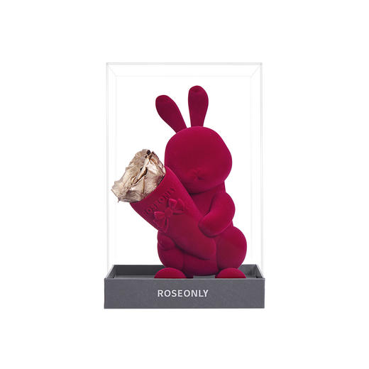ROSEONLY诺誓 永生玫瑰 公仔系列 永生玫瑰公仔恒久守护版甜心兔 金色 送朋友 送闺蜜 商品图0