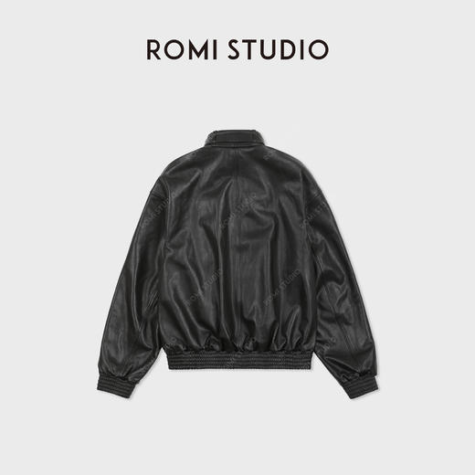 ROMI STUDIO“复古时尚”细腻柔软头层羊皮光泽皮夹克 RWCWWG7303 商品图3