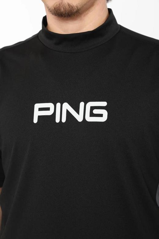 PING 高尔夫男士 夏季新款 字母印花立领透气舒适短袖T恤 商品图11