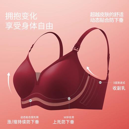 【红品限定】嫚熙超皮第三代哺乳内衣防下垂文胸孕妇内裤本命年 商品图1