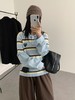 F013024复古学院风Polo领设计条纹毛衣针织衫 商品缩略图0