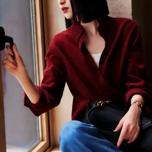 安哥拉红灯芯绒衬衫，灯芯绒面料，自带复古滤镜【3-7天发货，周末顺延】 商品图6