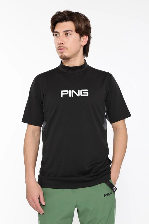 PING 高尔夫男士 夏季新款 字母印花立领透气舒适短袖T恤 商品图4
