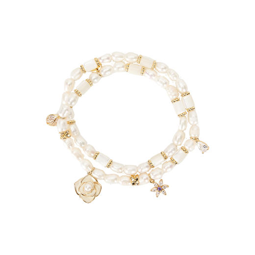 大英博物馆欧洲文化艺术系列山茶花珍珠双圈手链 商品图4