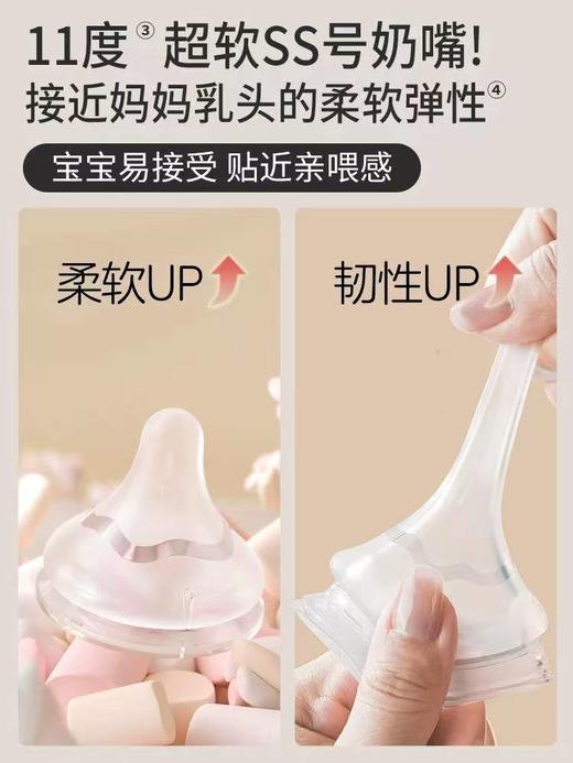 贝亲自然实感Ⅲ宽口径启衔奶嘴ss-3L号一只装 商品图1