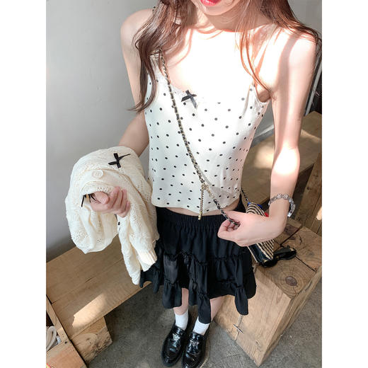 <曾小咸推荐>3.30现货秒杀 ！微信超特价！韩系蝴蝶结波点背心 日常79.99 立减50 秒杀29.99！！黑色半身裙 日常169.99 立减100 秒杀69.99！！ 商品图3