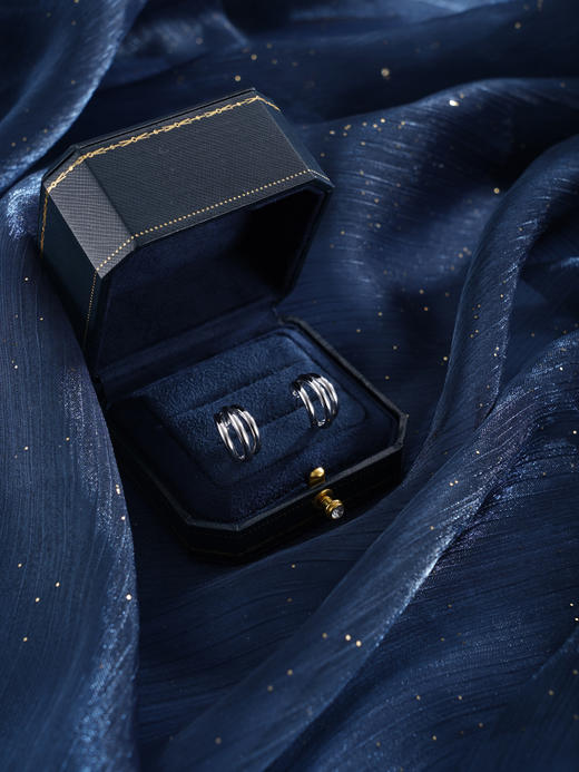 子佩集【清浅时光】银S925耳钉【FYE-0312】时尚扣环圆圈半环2601 商品图8