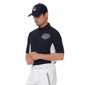 Taylormade 高尔夫男女同款 网眼速干侧面拼接polo领短袖T恤