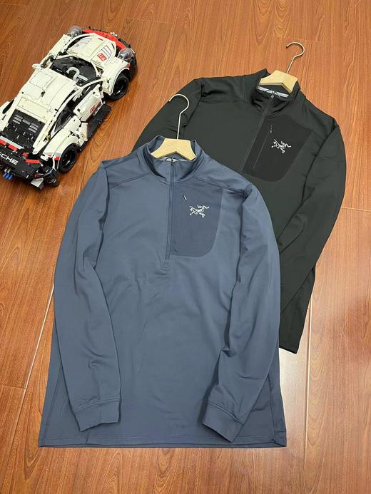 F013009户外小立领半拉链男士微粒绒长袖打底衫 商品图0