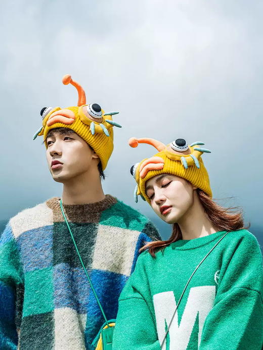 【2.10停发】芽小七原创设计手工灯笼鱼毛线帽成品男女冬季东北保暖针织帽新款 商品图1