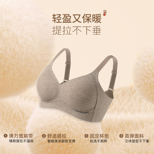 【拍1发2无痕螺纹秋冬磨毛提拉内衣】女小胸提拉聚拢无钢圈收副乳防垂文胸罩 商品图2