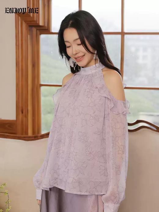 【门店同款】ENJOY春季“柔光芳序”莫里花园露肩上衣 169257135 商品图8