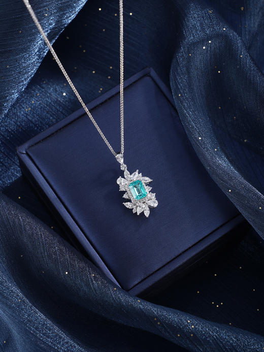 子佩集【幸馥恒常】银S925套链【PM2232-XF】项链培育宝石帕拉伊巴蓝碧玺2601 商品图5