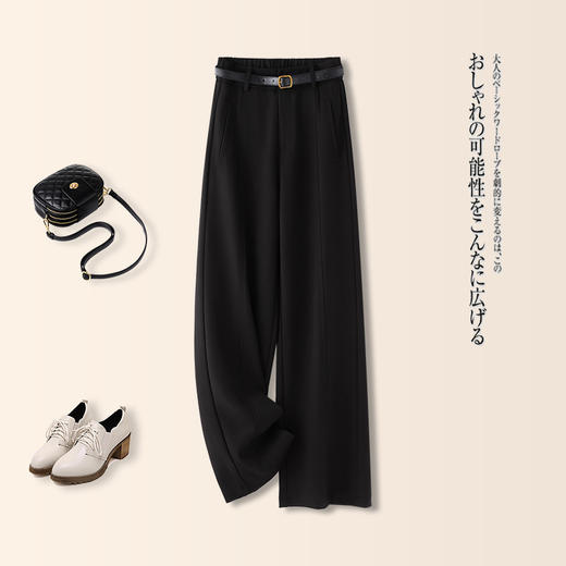 【舒适亲肤❗️软而不塌】灰色天丝羊毛西装阔腿裤女秋季2025新款高腰秋冬休闲垂感直筒长裤。jc 商品图1