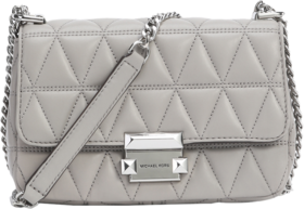 191262364211 迈克高仕MICHAEL KORS MK San 菱格衔缝小香风链条通勤皮质单肩斜挎包【21*6*14cm】