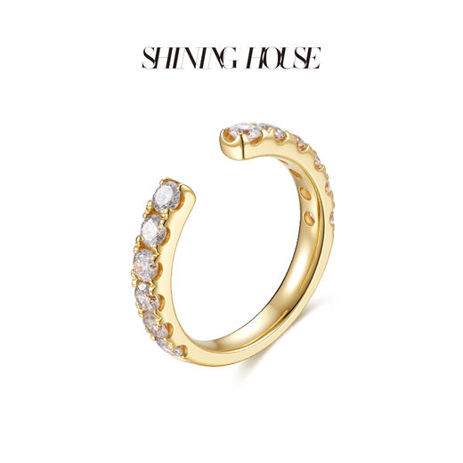 【预售】ShiningHouse[培育] 18k金钻石戒指 圆钻形人工真钻人造钻石K金戒指排钻戒指时尚钻石戒指悦己送礼臻选【此商品不支持7天无理由退货退款】预计3日发货 商品图2