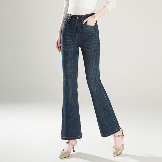 「自」全新升级【铂金会员146/天猫199/差价53】(13750)落实了气质百搭微喇牛仔裤2026春季新款高腰显瘦直筒裤女 商品图2