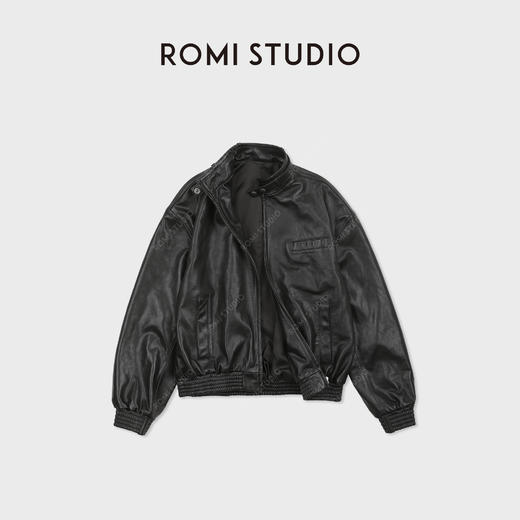 ROMI STUDIO“复古时尚”细腻柔软头层羊皮光泽皮夹克 RWCWWG7303 商品图2