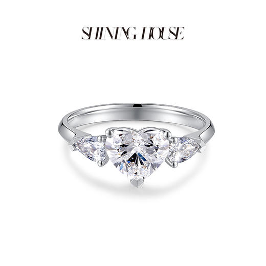 【预售】ShiningHouse[培育] 18k金钻石戒指 心形1克拉钻人工真钻人造钻石K金戒指时尚钻石戒指悦己送礼臻选【此商品不支持7天无理由退货退款】 商品图1