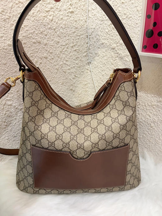 Gucci Hobo 老花拼皮 棕色 中号 单肩包 商品图1