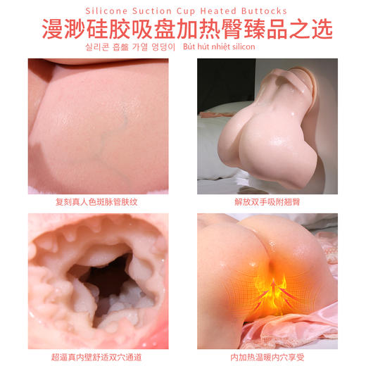 新品漫渺铂金硅胶屁股吸盘加热臀真人复刻阴道逼真倒膜男用情趣用成人自慰性用品 商品图3