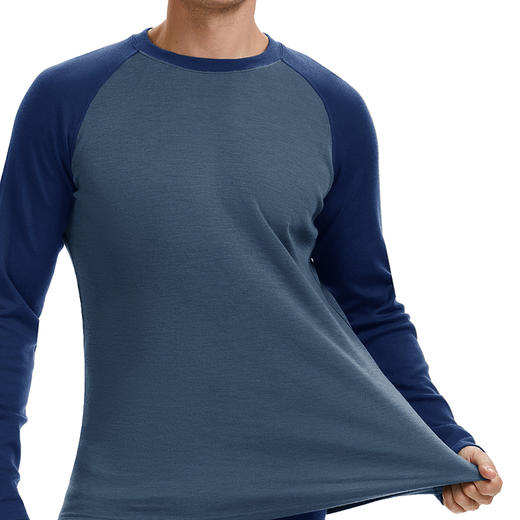 IGUANA 260G可机洗美利奴羊毛秋冬拼色女款  男款  T恤 商品图10