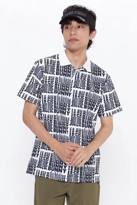 Jack Bunny 情侣款 男士高尔夫 秋季新款 字母印花polo衫短袖 弹力透气