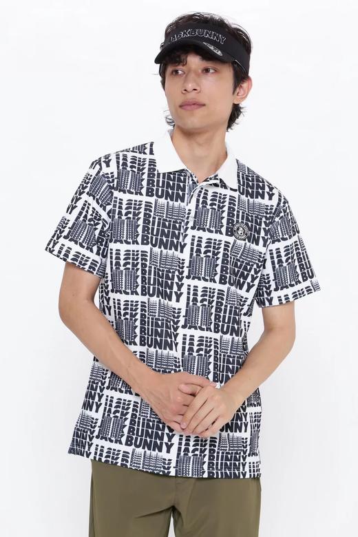 Jack Bunny 情侣款 男士高尔夫 秋季新款 字母印花polo衫短袖 弹力透气 商品图0