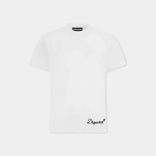 DSQUARED2 女士签名款棉质圆领短袖T恤 白色 S75GD0512 D20106 100 商品图0