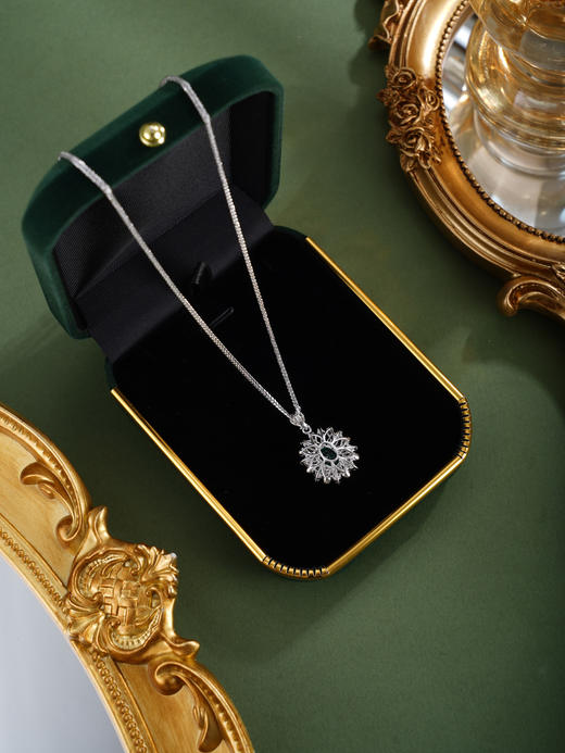 子佩集【炽光序章】银S925套链【PM2275-XF】项链培育宝石祖母绿2601 商品图6