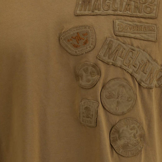 DSQUARED2 男士Magliano联名徽标刺绣贴片棉质圆领短袖T恤 卡其色 S71GD1597 D20035 132 商品图2