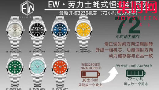 EWS劳力士蚝式恒动型36mm系列 3230机 泡泡面 庆典 彩色气球 板带 男士腕表 表径36mm 小手腕福音 商品图12