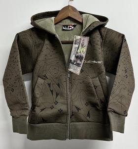 Quiksilver户外运动品牌最新法国原单拉链连帽拉绒卫衣（青少年款）