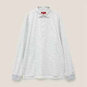 Callaway 高尔夫男士 C/G印花条纹提花polo领长袖衬衫