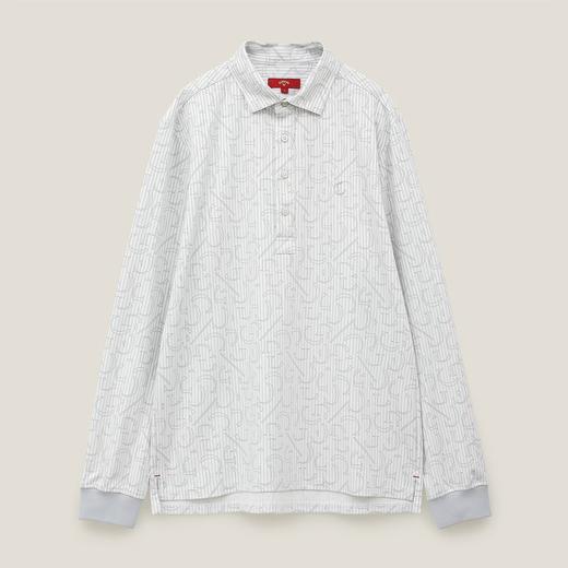 Callaway 高尔夫男士 C/G印花条纹提花polo领长袖衬衫 商品图0