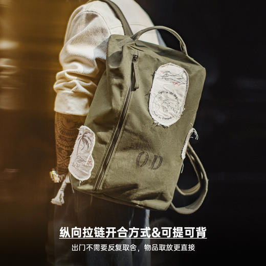 马登工装美式复古制式大容量电脑双肩包旅行徒步通勤水桶背包男款 商品图3