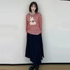 F013026联名2026春季新款刘浩存同款卡通印花条纹针织衫 商品缩略图1