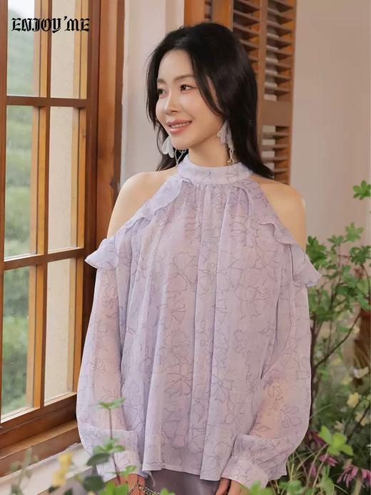 【门店同款】ENJOY春季“柔光芳序”莫里花园露肩上衣 169257135 商品图2